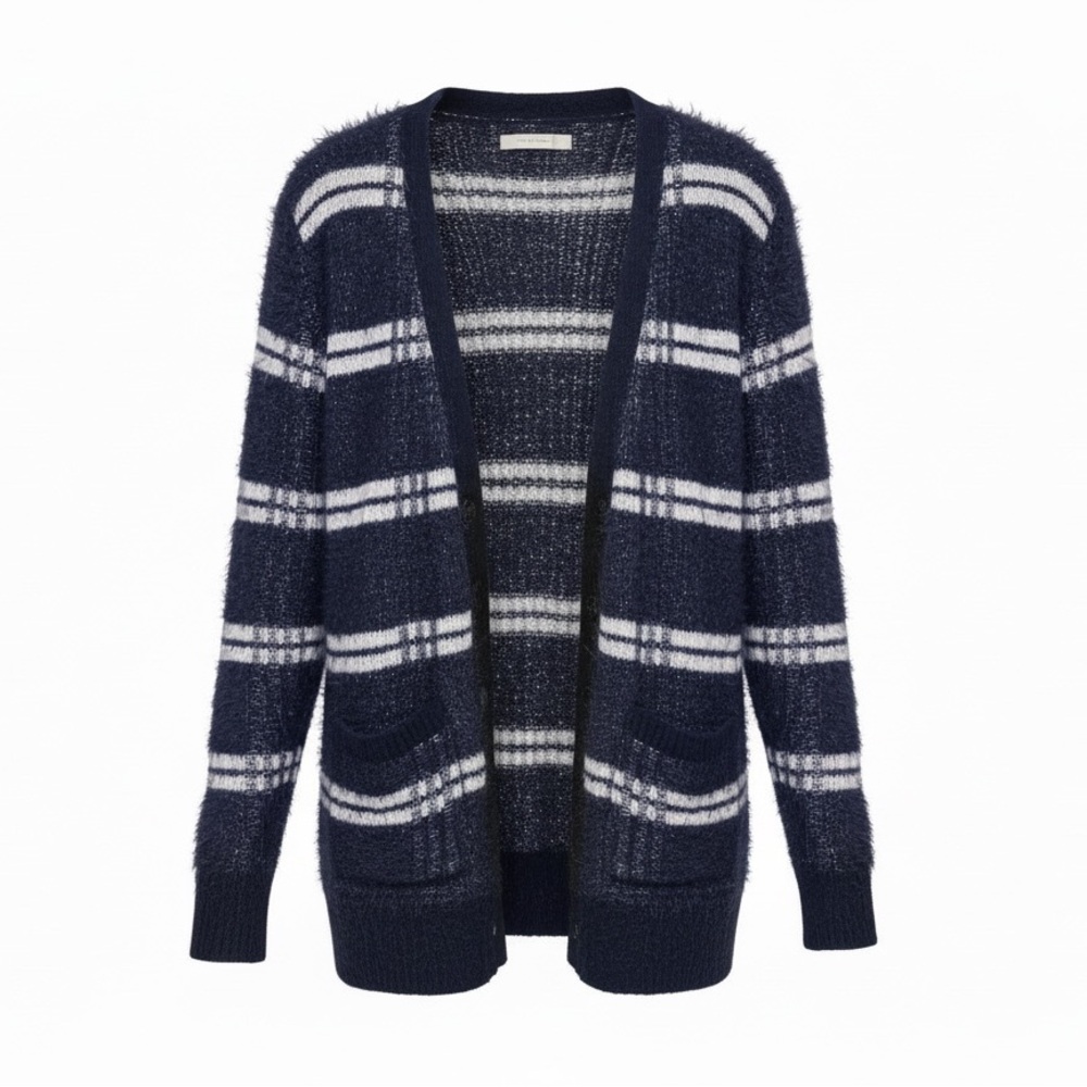 Rubbish Navy and White Striped Cardigan size XS